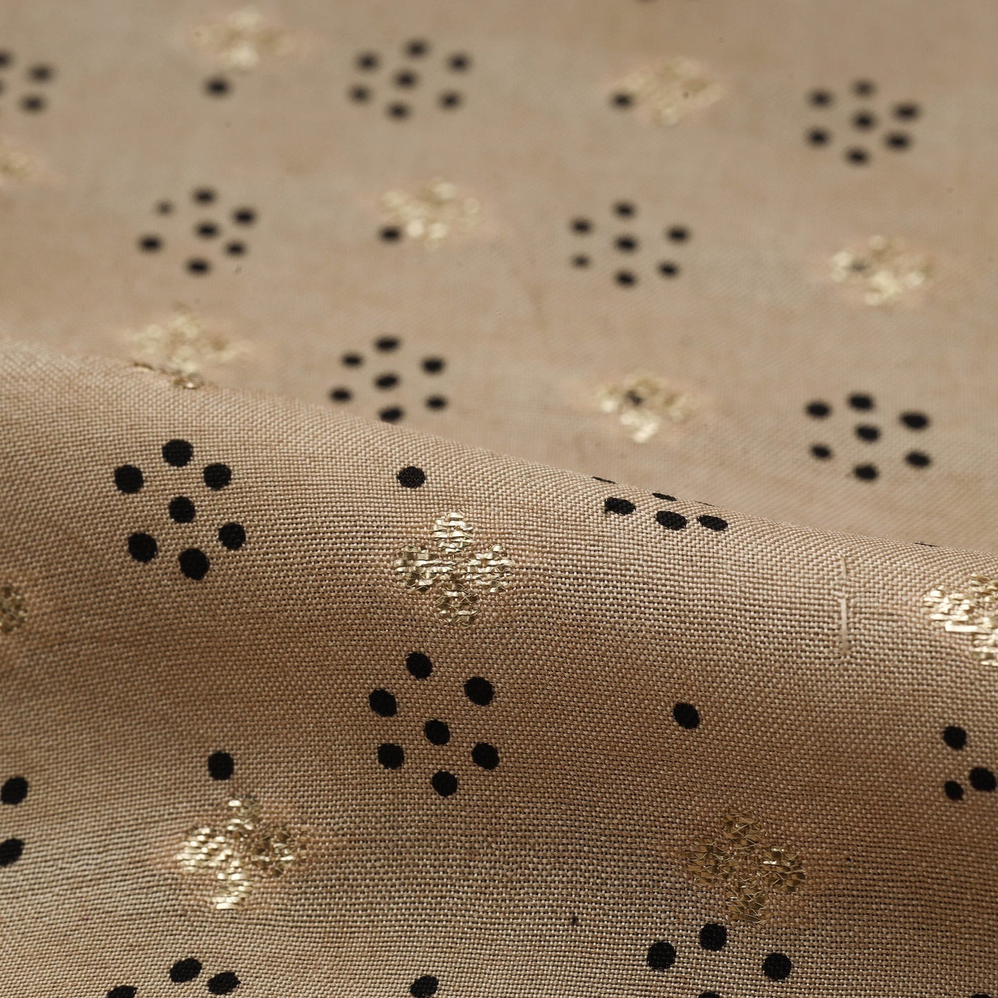 Natural dyed dola silk jacquard buti fabric 19 - handcrafted