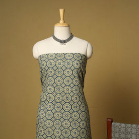 Beige - natural dyed hand 3pc unstitched dress material 20