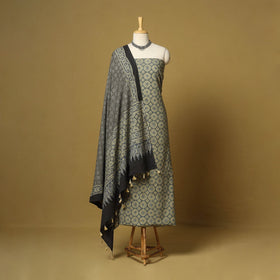 Beige - natural dyed hand 3pc unstitched dress material 20