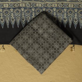 Beige - natural dyed hand 3pc unstitched dress material 20