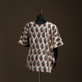 Natural dyed hand block ajrakh print cotton kaftan (short)