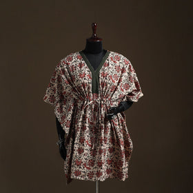 Natural dyed hand block kalamkari print cotton kaftan