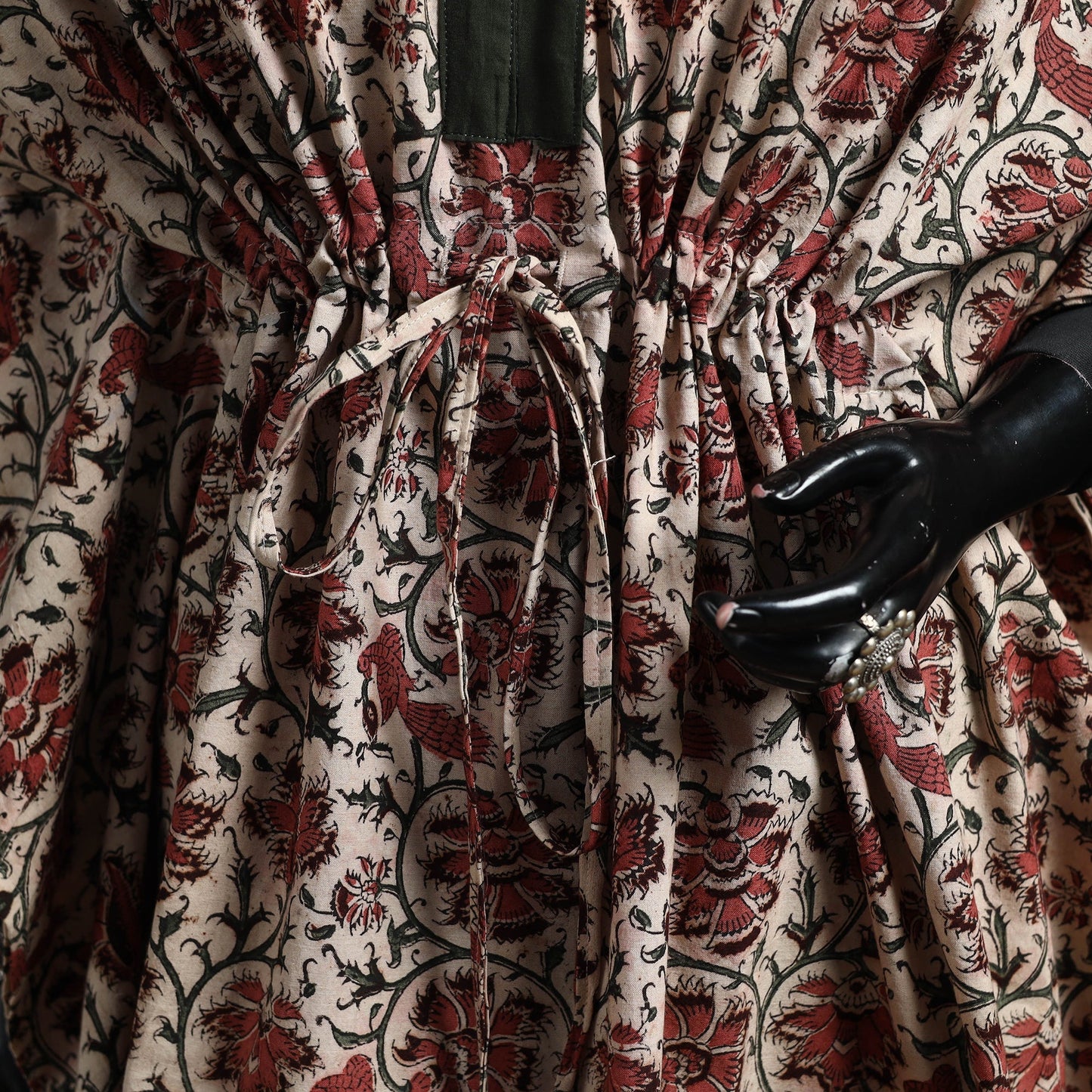 Natural dyed hand block kalamkari print cotton kaftan