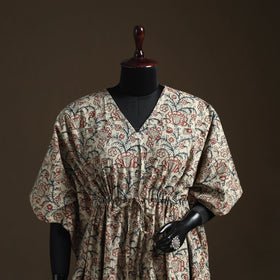 Natural dyed hand block kalamkari print cotton kaftan