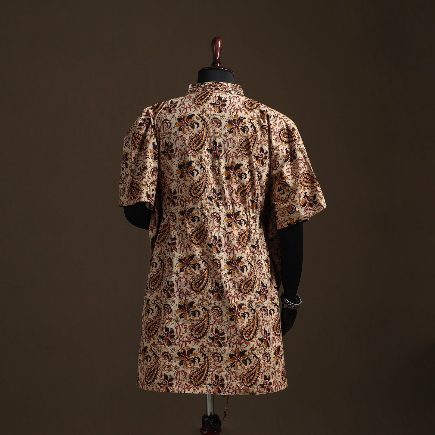Natural dyed hand block kalamkari print cotton kaftan