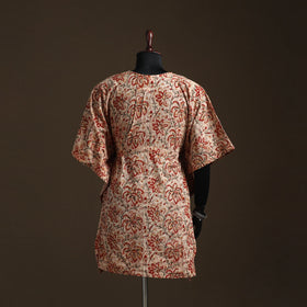 Natural dyed hand block kalamkari print cotton kaftan