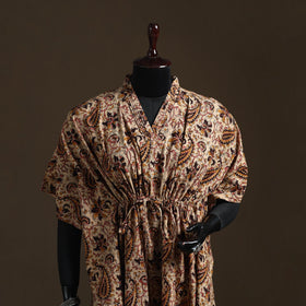 Natural dyed hand block kalamkari print cotton kaftan