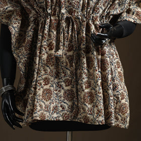 Natural dyed hand block kalamkari print cotton kaftan