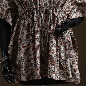 Natural dyed hand block kalamkari print cotton kaftan