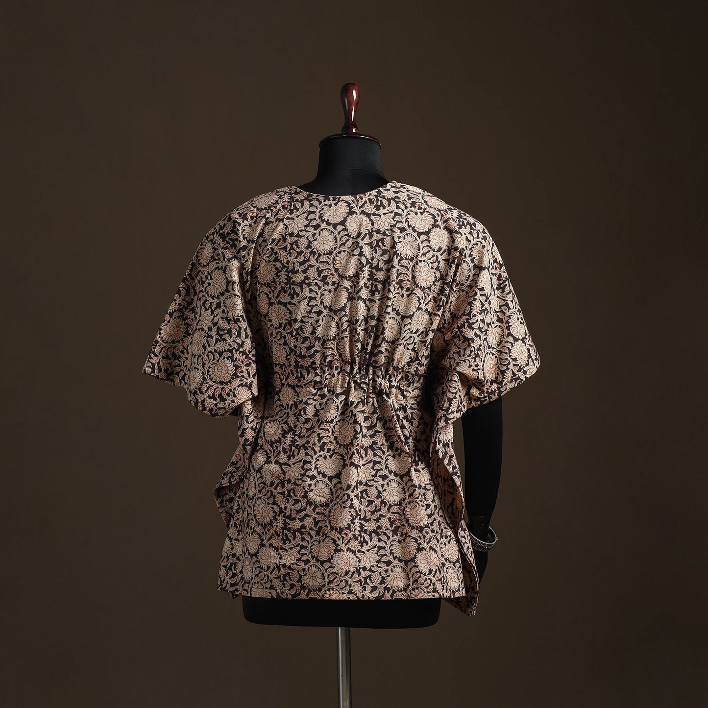 Natural dyed hand block kalamkari print cotton kaftan