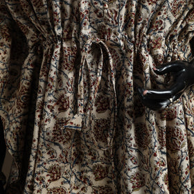 Natural dyed hand block kalamkari print cotton kaftan