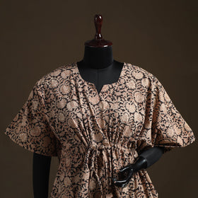 Natural dyed hand block kalamkari print cotton kaftan