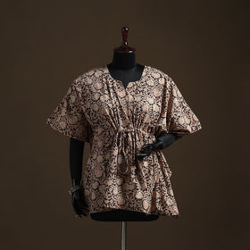 Natural dyed hand block kalamkari print cotton kaftan