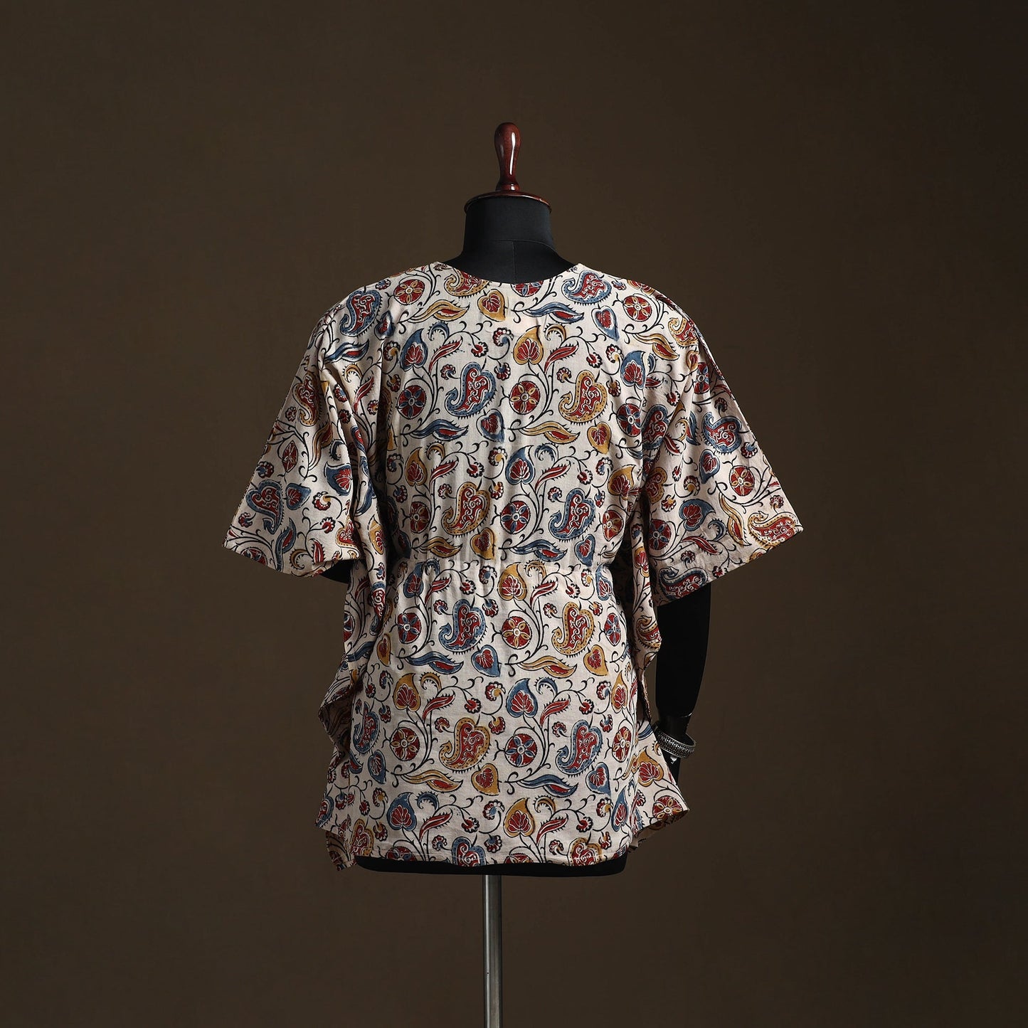 Natural dyed hand block kalamkari print gota work cotton