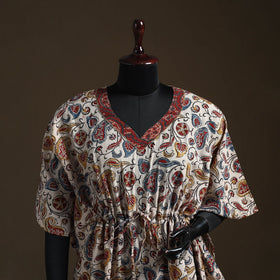 Natural dyed hand block kalamkari print gota work cotton