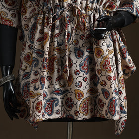 Natural dyed hand block kalamkari print gota work cotton