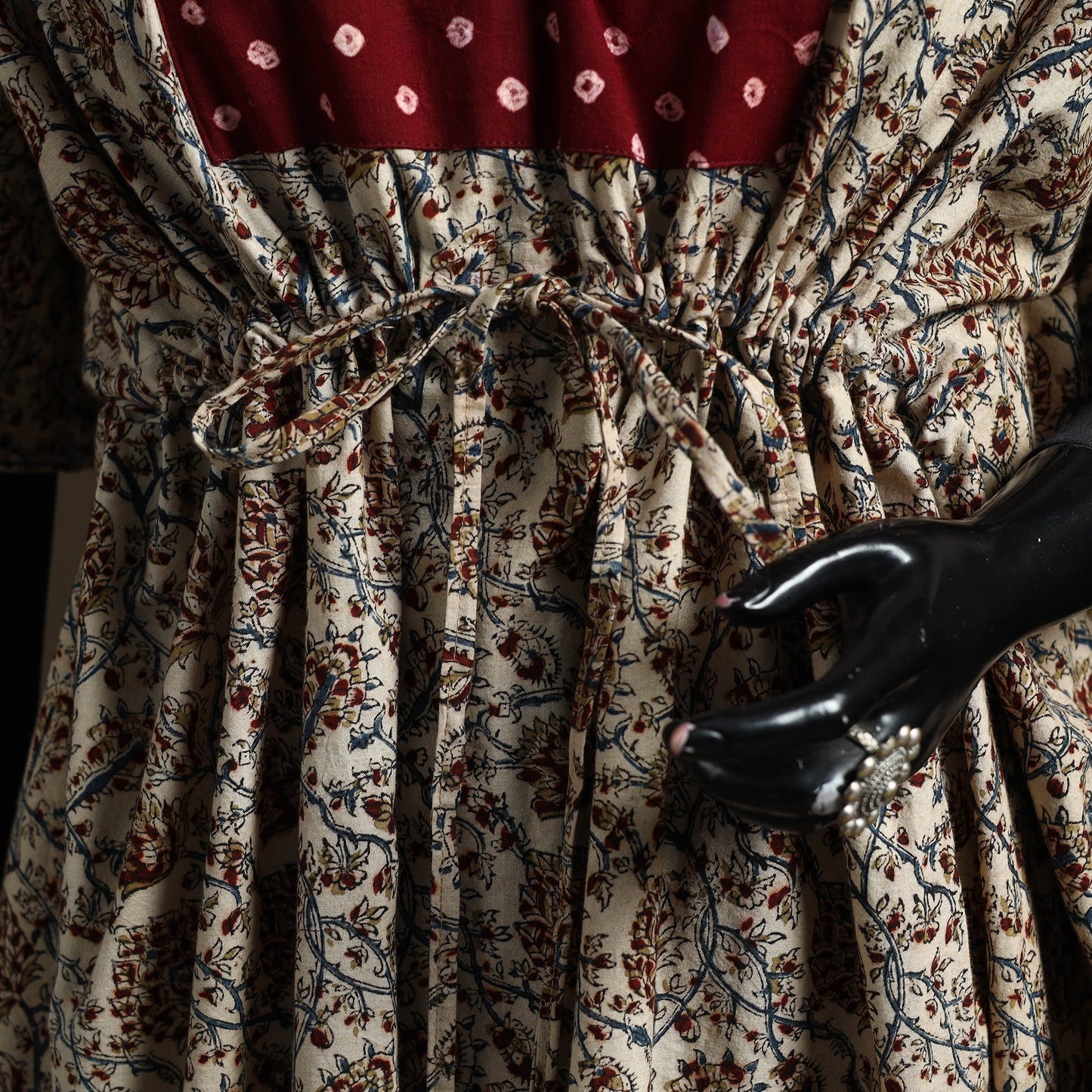 Natural dyed hand block kalamkari print patchwork cotton