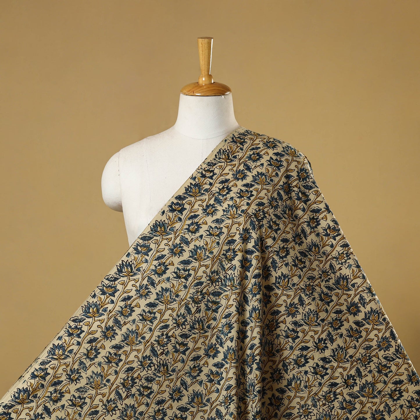 Beige - natural dyed hand cotton fabric 03 - handcrafted