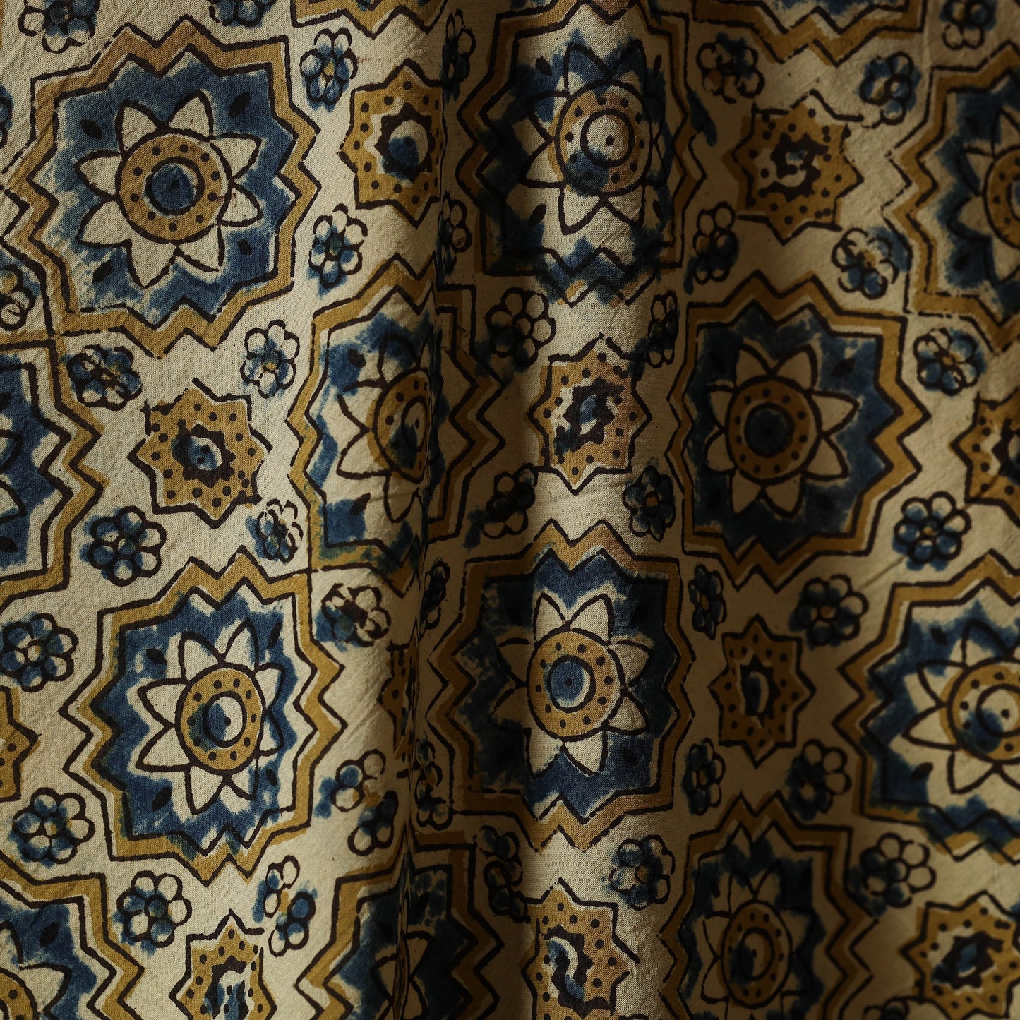 Beige - natural dyed hand cotton fabric 04 - handcrafted