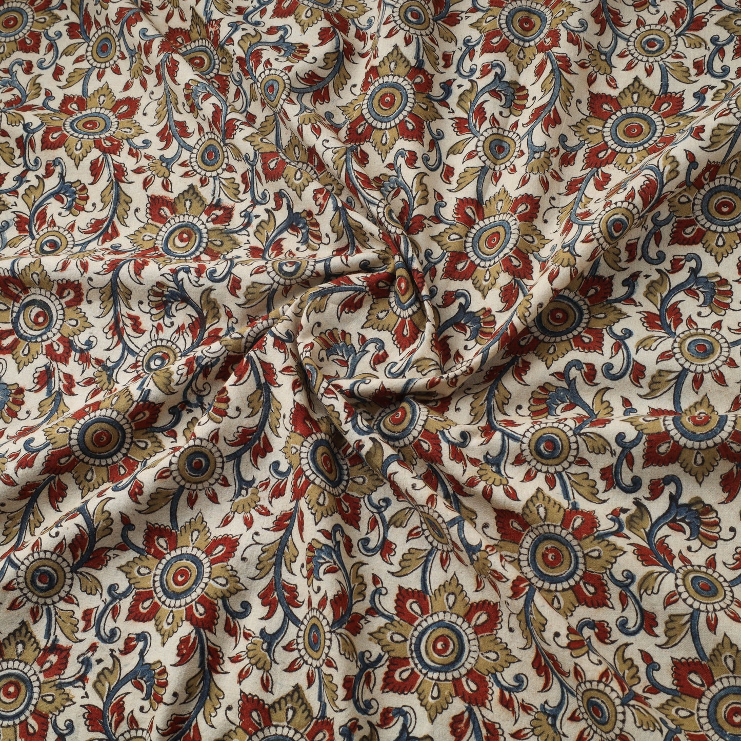 Natural dyed hand cotton pedana kalamkari fabric 06