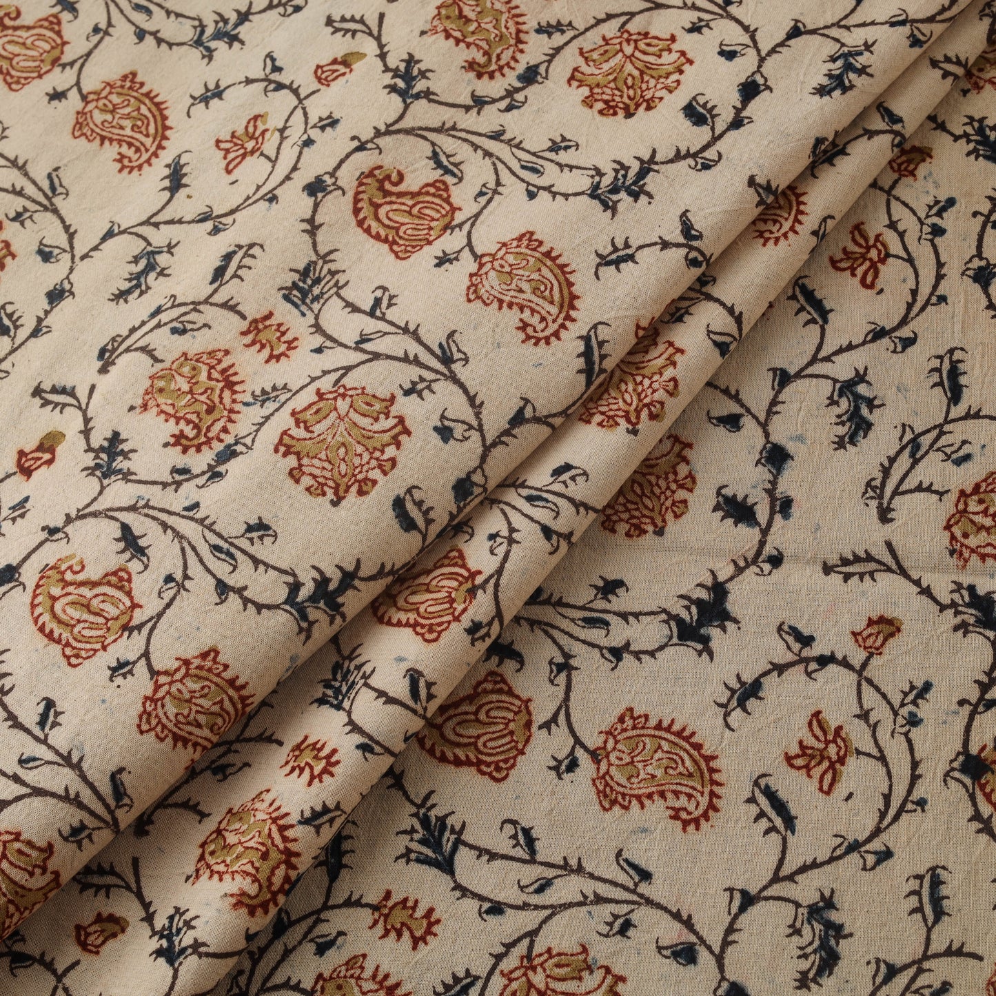 Natural dyed hand block print cotton pedana kalamkari
