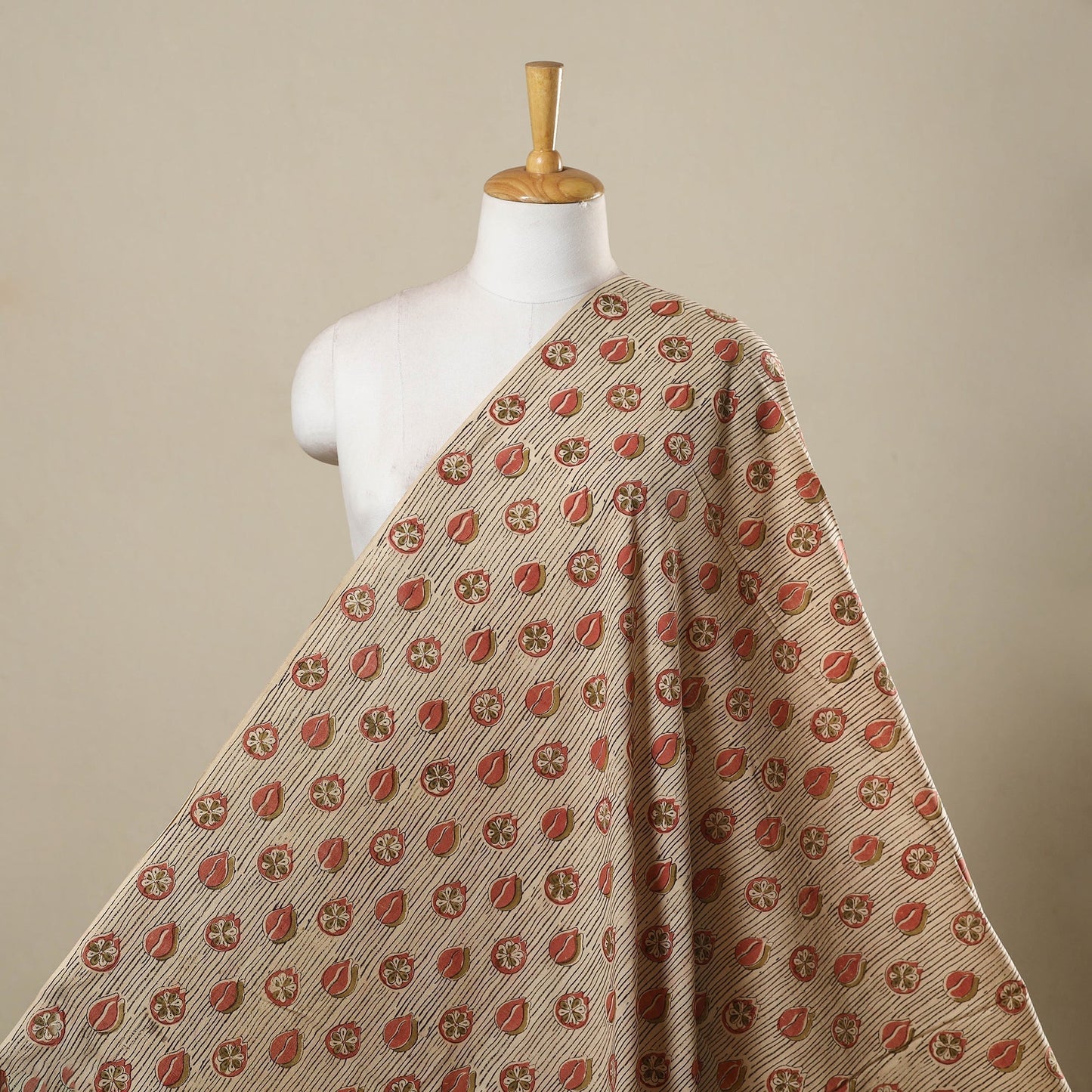 Natural dyed hand cotton pedana kalamkari fabric 17