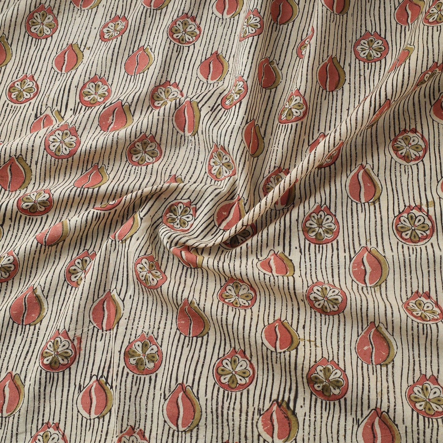 Natural dyed hand cotton pedana kalamkari fabric 17