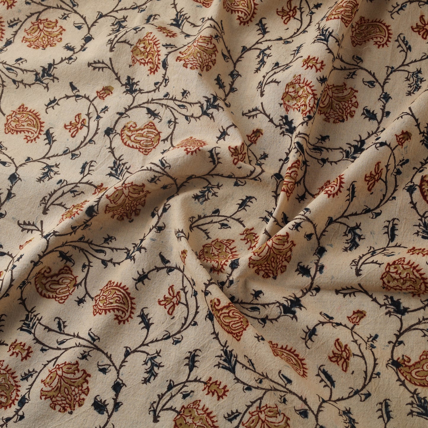 Natural dyed hand block print cotton pedana kalamkari