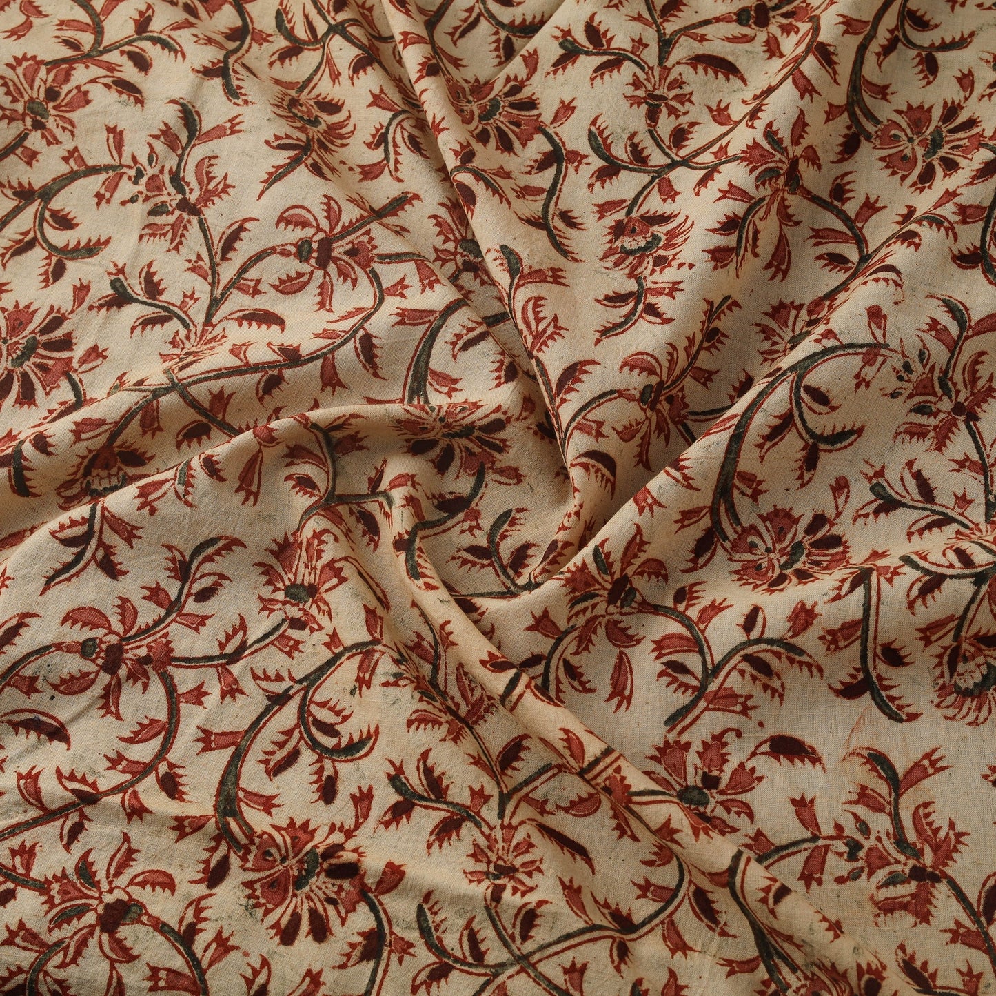 Natural dyed hand block print cotton pedana kalamkari