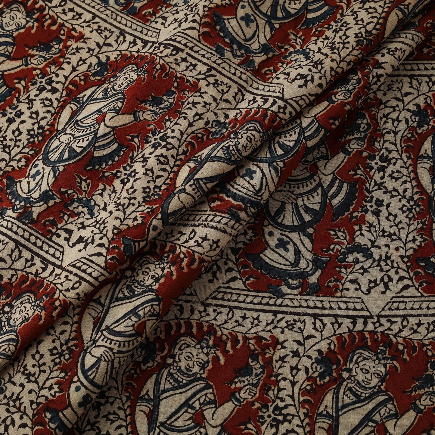 Natural dyed hand block print cotton pedana kalamkari