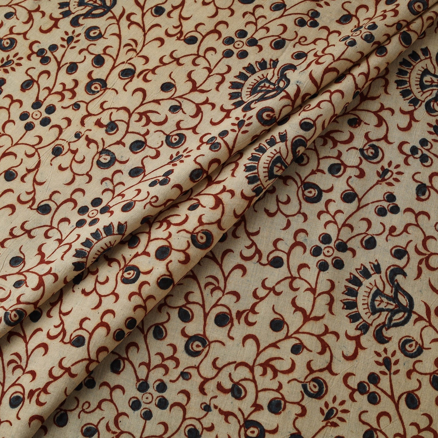 Natural dyed hand block print cotton pedana kalamkari
