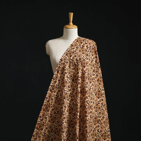 Beige - natural dyed hand block print cotton pedana