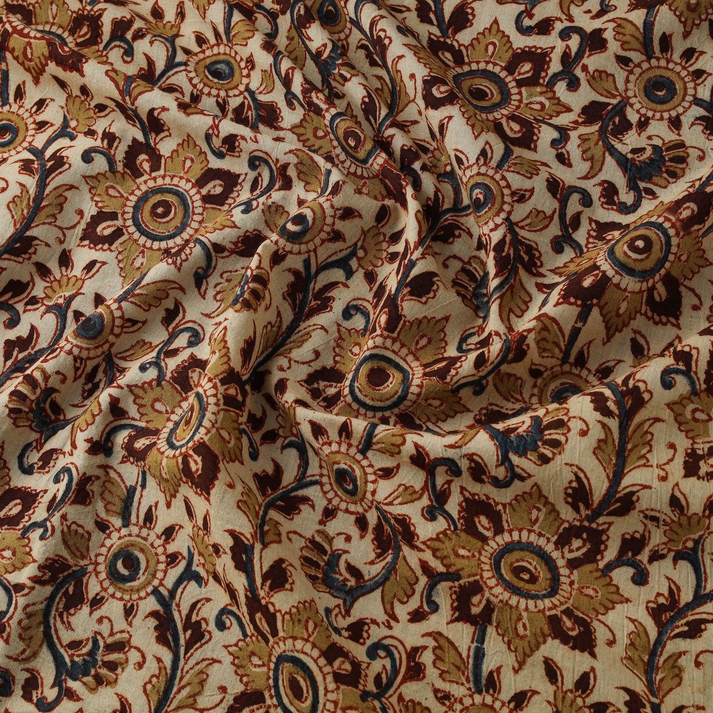 Natural dyed hand block print cotton pedana kalamkari