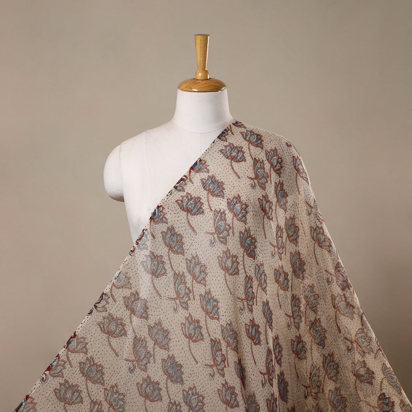 Natural dyed hand kota doria cotton fabric 10 - handcrafted
