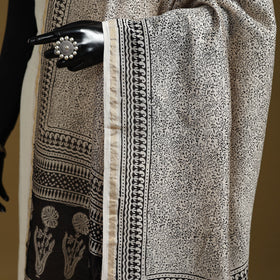 Beige - natural dyed hand chanderi silk bagh dupatta 06