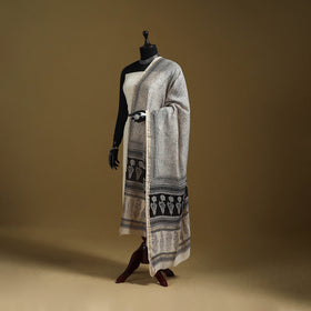 Beige - natural dyed hand chanderi silk bagh dupatta 06