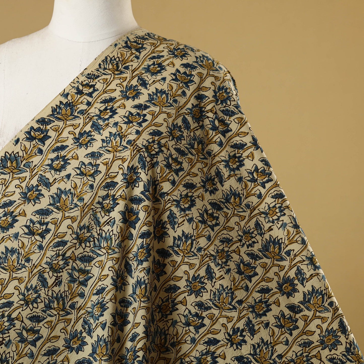 Beige - natural dyed hand cotton fabric 03 - handcrafted