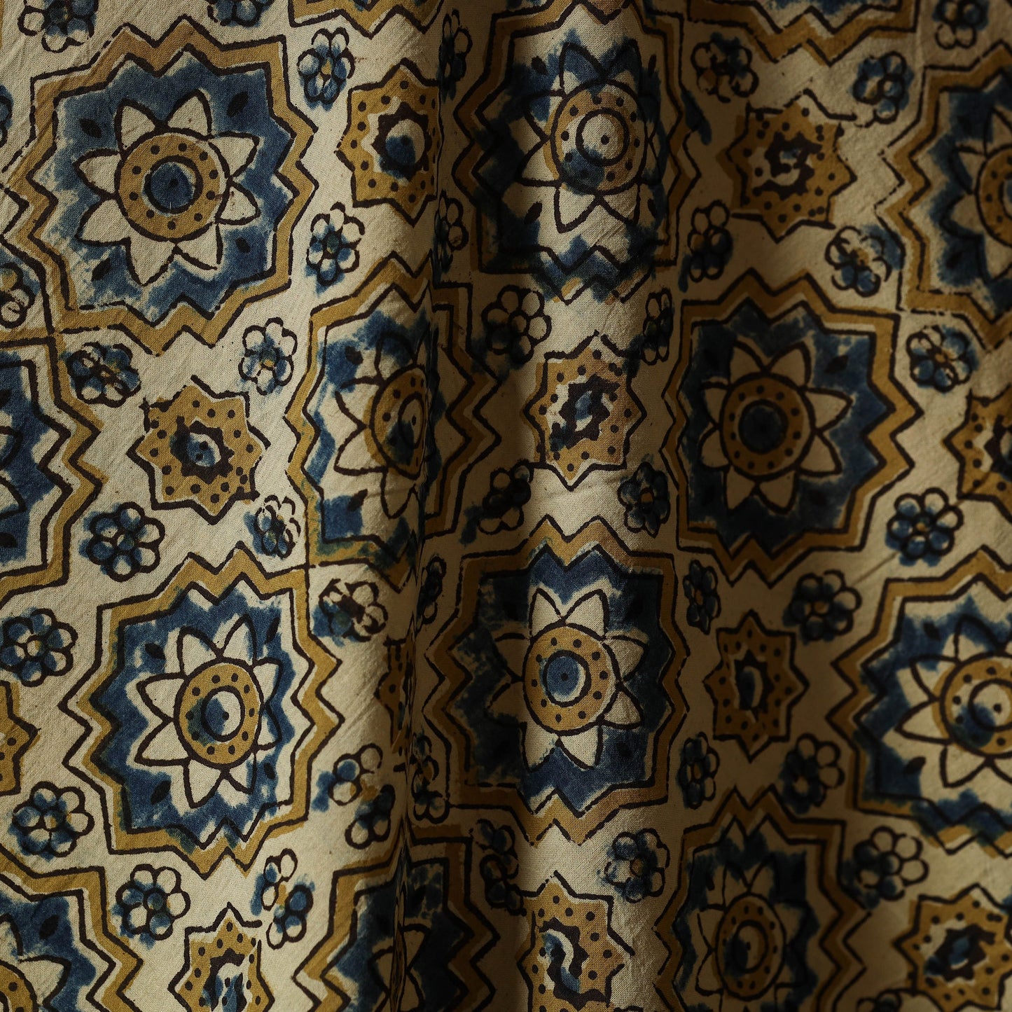 Beige - natural dyed hand cotton fabric 04 - handcrafted