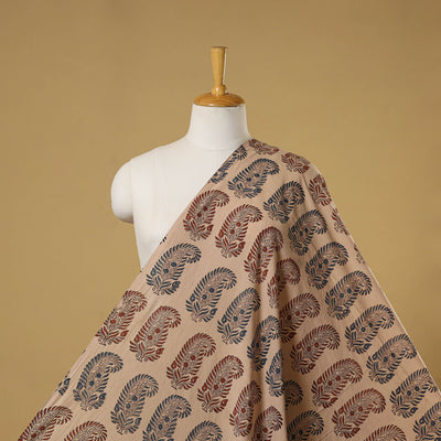 Beige - natural dyed hand cotton fabric 05 - handcrafted