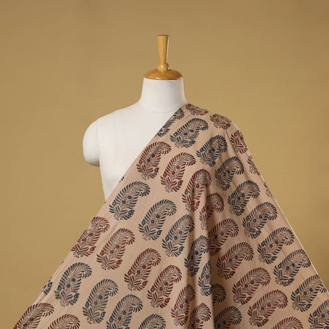 Beige - natural dyed hand cotton fabric 05 - handcrafted