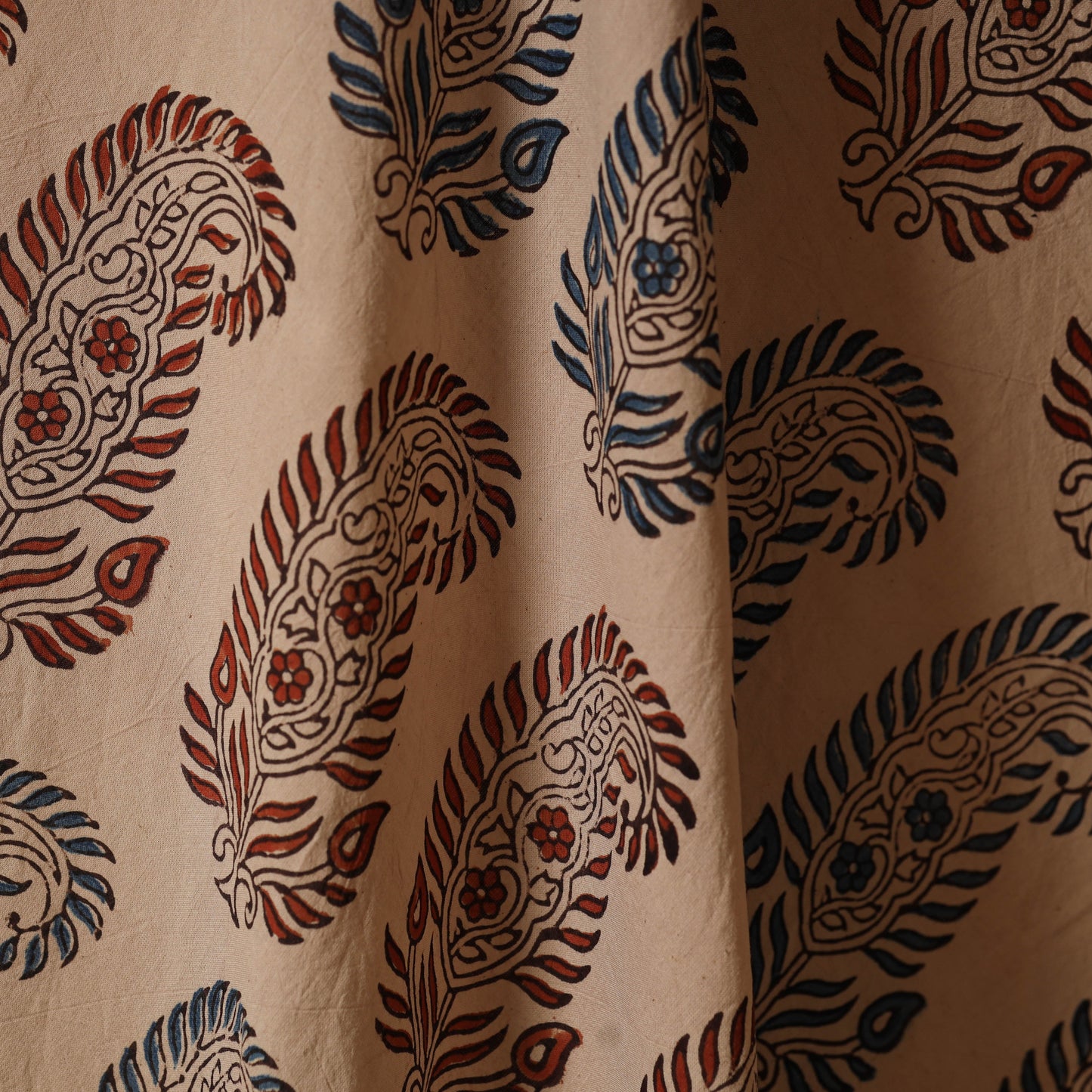 Beige - natural dyed hand cotton fabric 05 - handcrafted