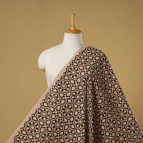 Beige - natural dyed hand cotton fabric 06 - handcrafted