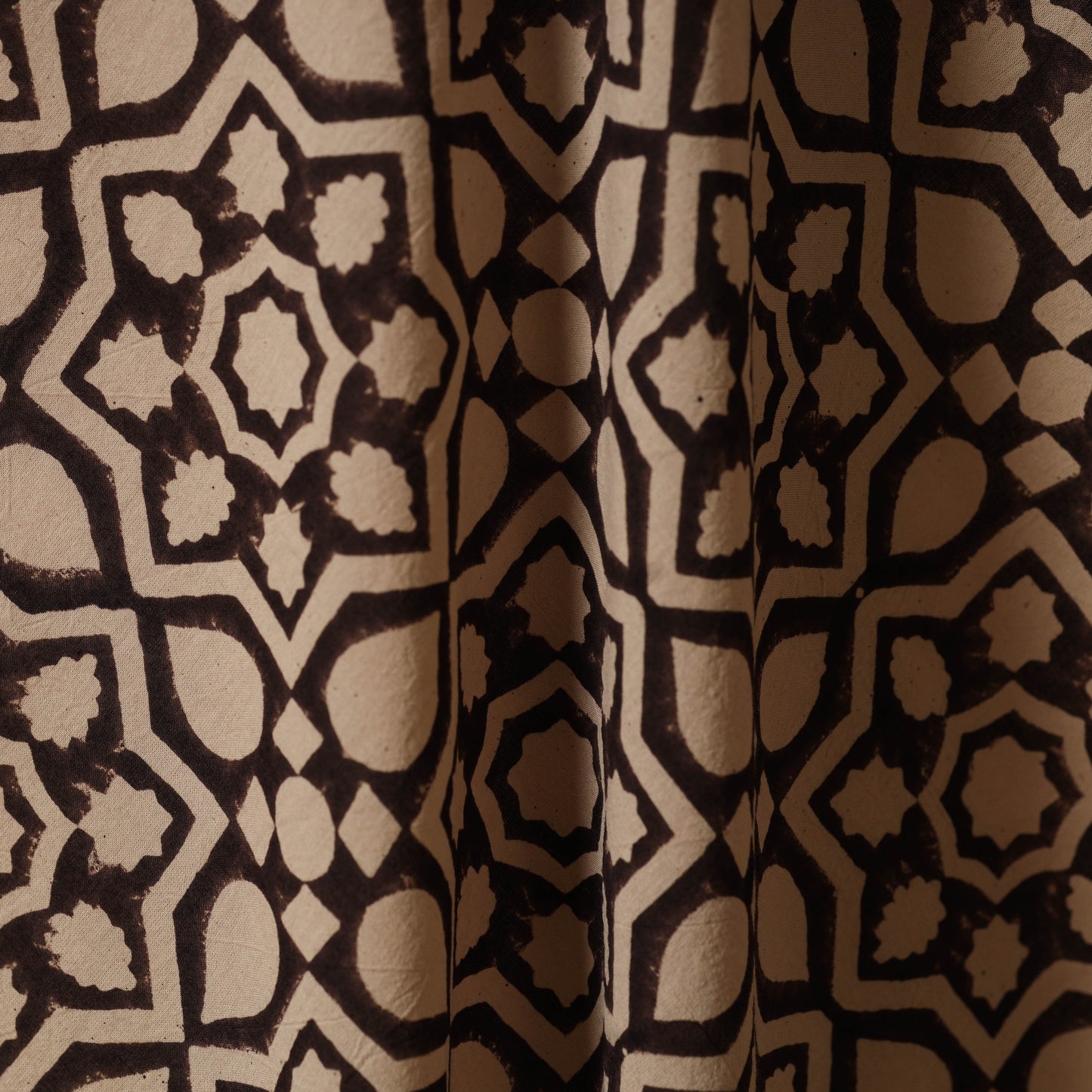 Beige - natural dyed hand cotton fabric 06 - handcrafted