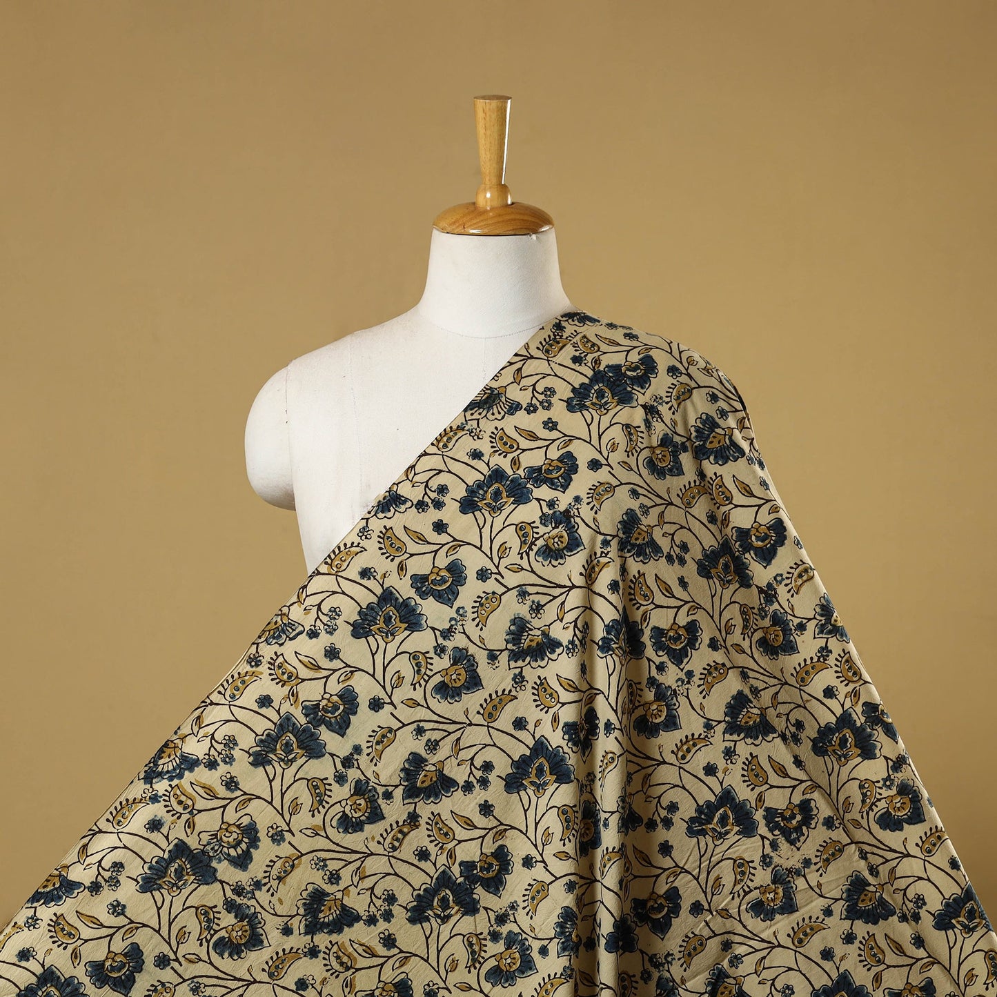 Beige - natural dyed hand cotton fabric 15 - handcrafted