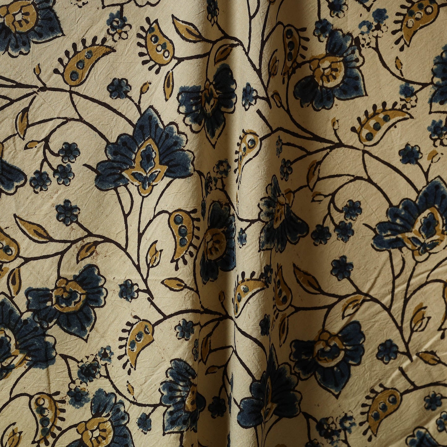 Beige - natural dyed hand cotton fabric 15 - handcrafted