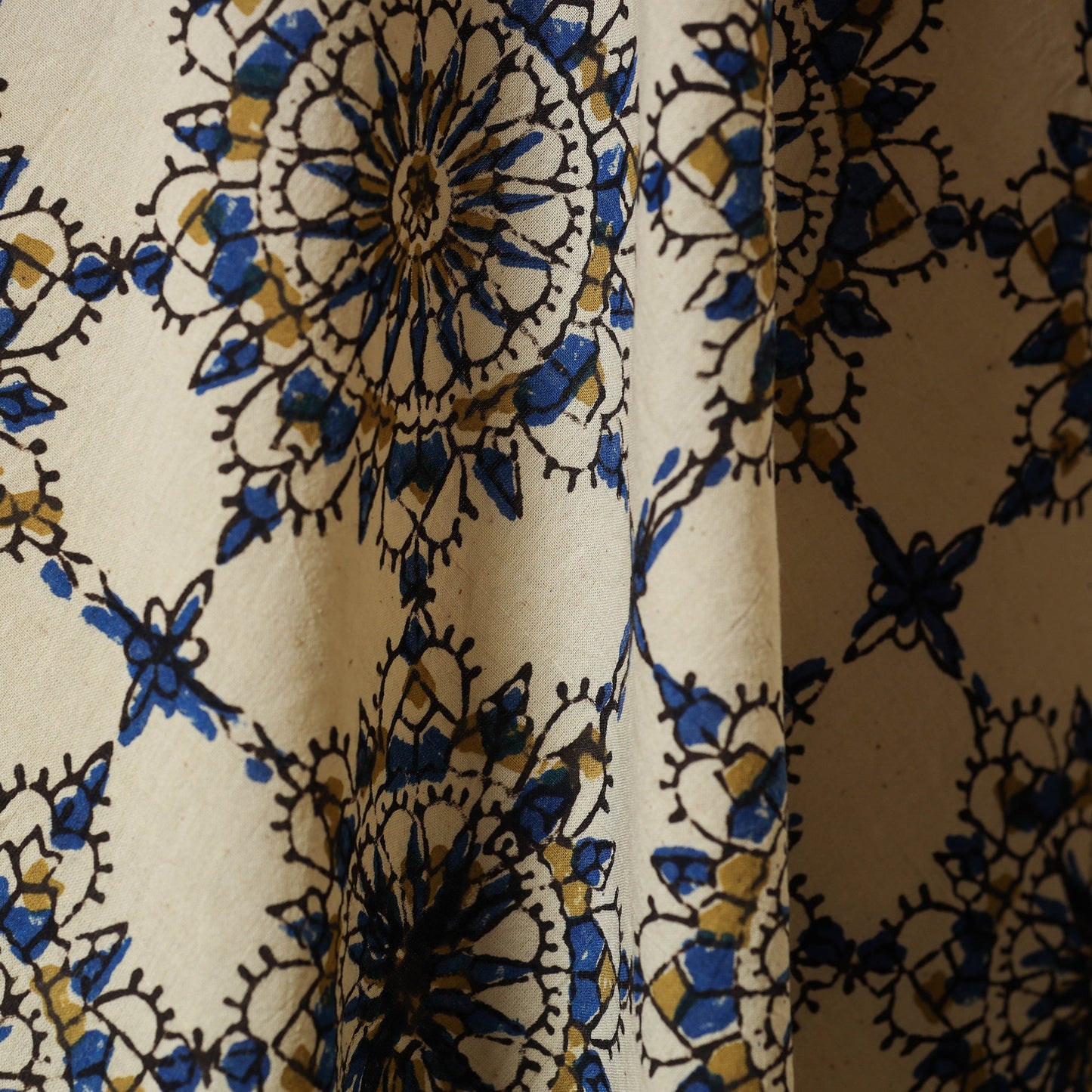 Beige - natural dyed hand cotton fabric 21 - handcrafted