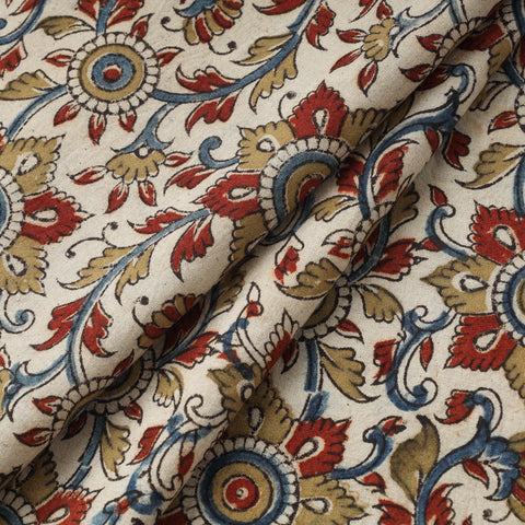 Natural dyed hand cotton pedana kalamkari fabric 06
