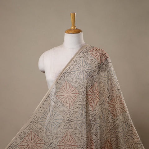 Natural dyed hand kota doria cotton fabric 03 - handcrafted