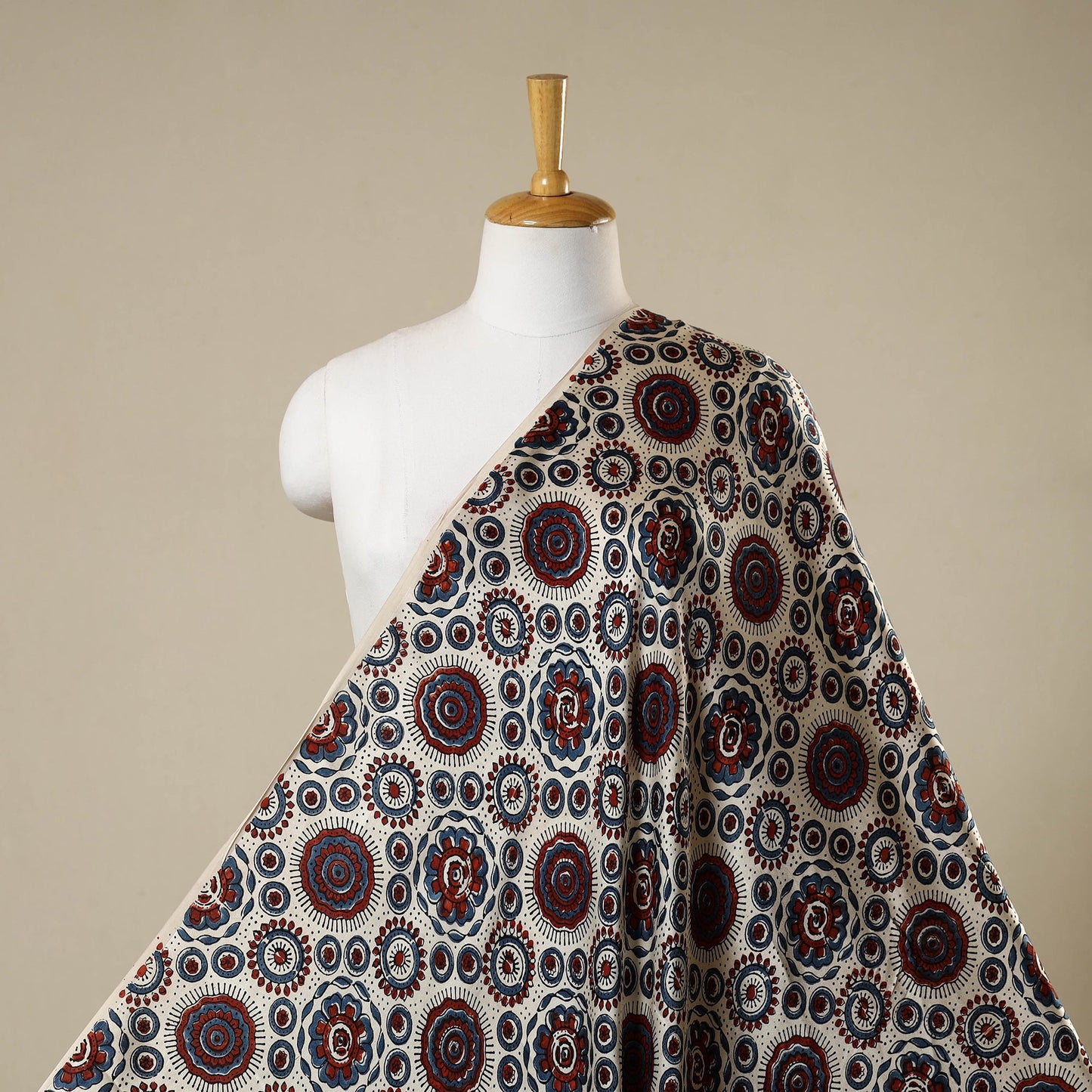 Beige - natural dyed hand modal silk fabric 28 - handcrafted