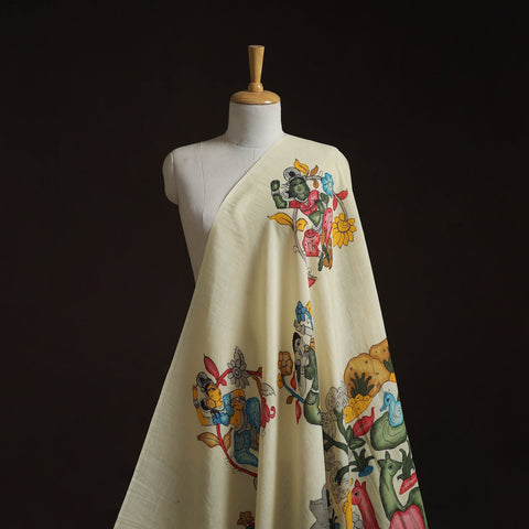 Natural dyed handloom chanderi silk handpainted